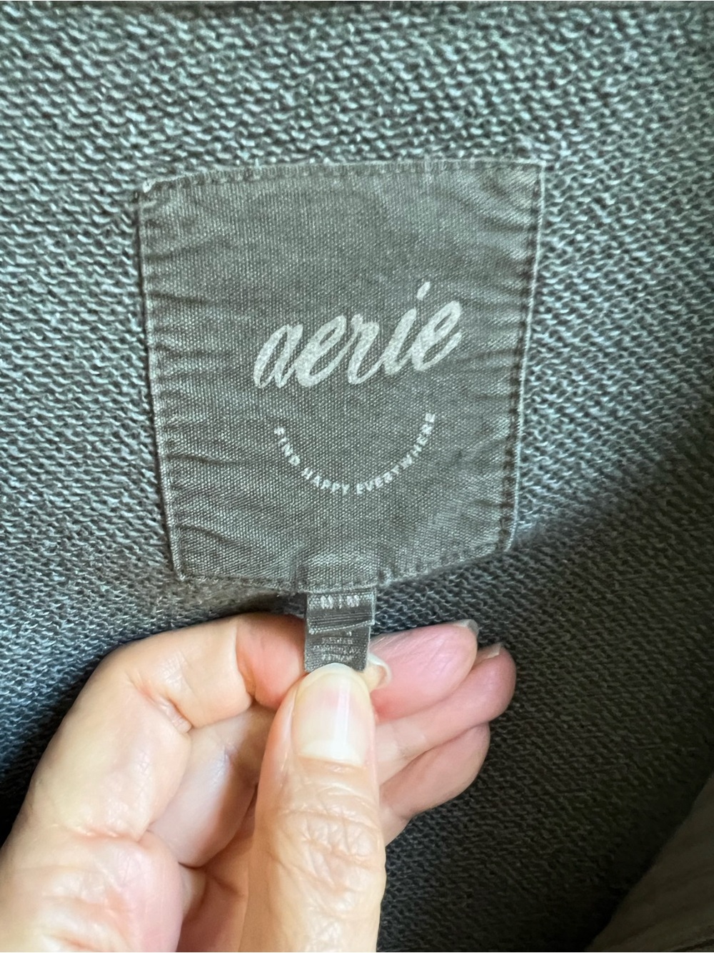 Aerie Half-Zip Sweatshirt in Olive Green - Picture 4 of 8